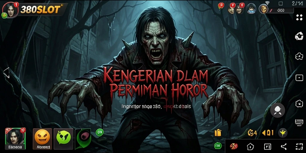 Screenshot 380SLOT menampilkan suasana mencekam dan gameplay seram.
