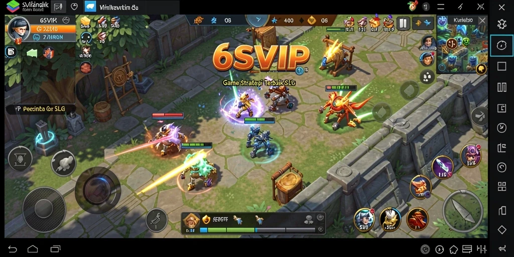 Tangkapan layar gameplay <strong>6SVIP</strong> yang menampilkan pertempuran yang mendebarkan.