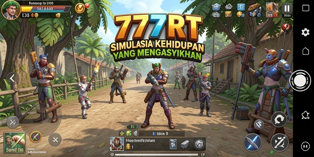 Tampilan gameplay simulasi menarik di 777RT menunjukkan aktivitas karakter.