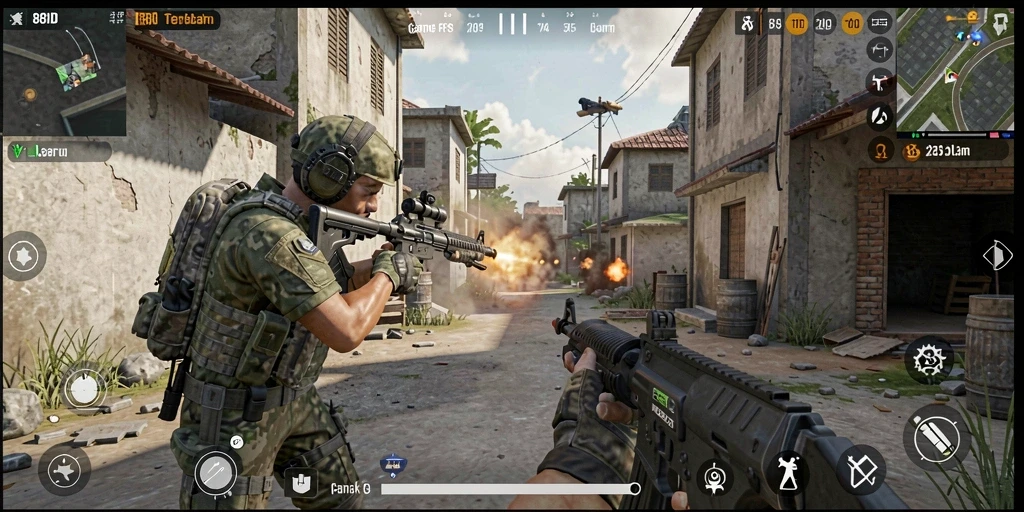 Tangkapan layar utama dari gameplay 88ID menampilkan aksi FPS yang mendebarkan.
