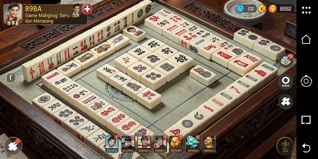Tampilan seru game Mahjong di 898A dengan gameplay dan tantangan menarik.