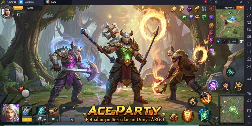 Tampilan gameplay mendebarkan dari petualangan di ACEPARTY.