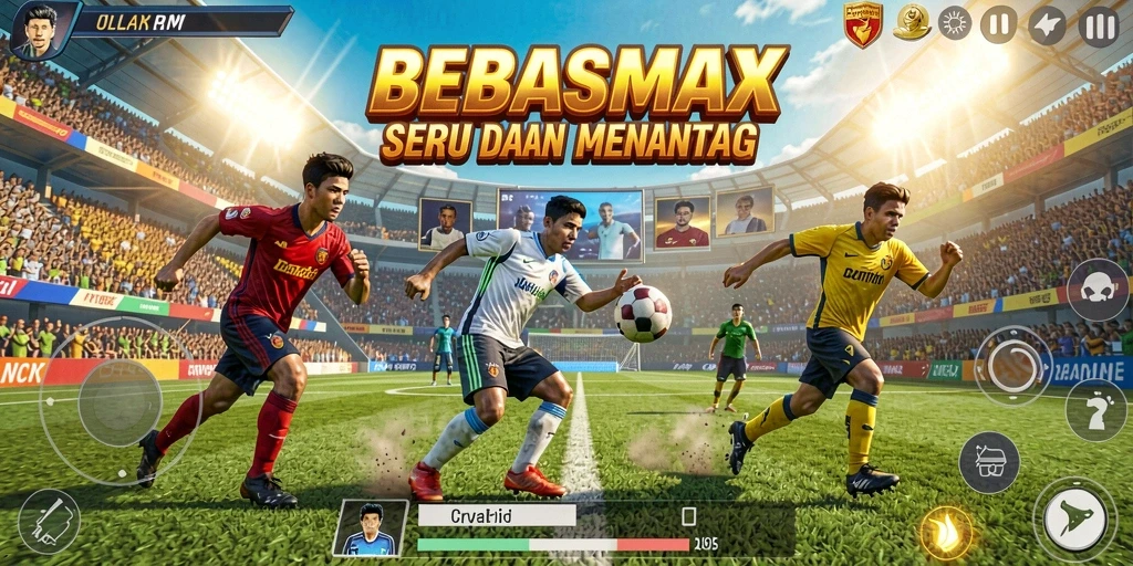 Tampilan menarik dari gameplay <strong>BEBASMAX</strong> yang penuh aksi olahraga.