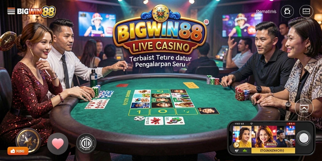 Tampilan interaksi permainan Live Casino di BIGWIN88.