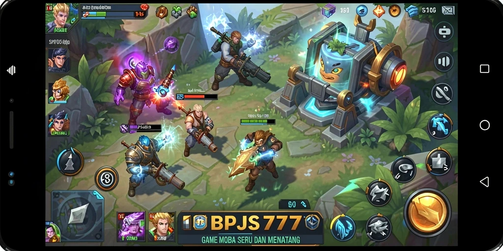 Screenshot gameplay BPJS777 menunjukkan aksi seru dalam permainan MOBA.