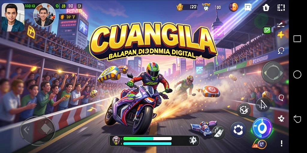Screenshot utama menampilkan aksi balapan mendebarkan di CUANGILA.