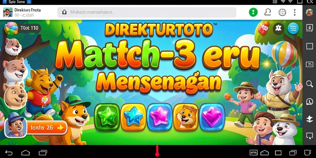 Tampilan gameplay seru di DIREKTURTOTO, cocok untuk penggemar Match-3.