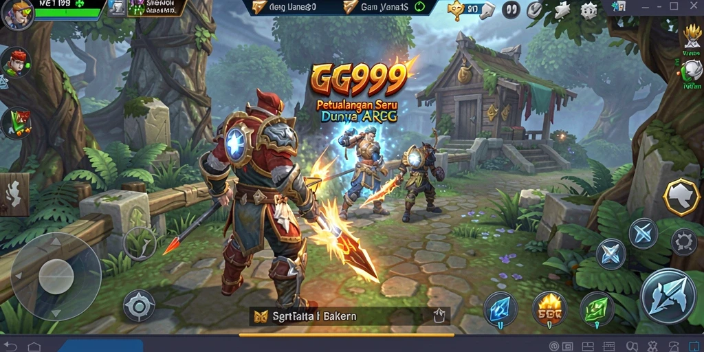 Tampilan gameplay mendebarkan dari GG999 dengan pertarungan epik.