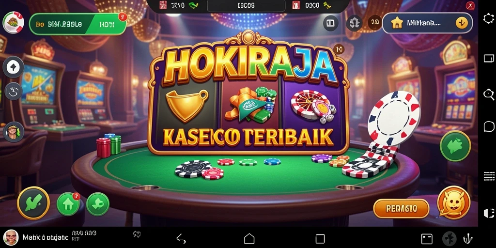 Tampilan utama gameplay HOKIRAJA menampilkan suasana kasino yang mendebarkan.