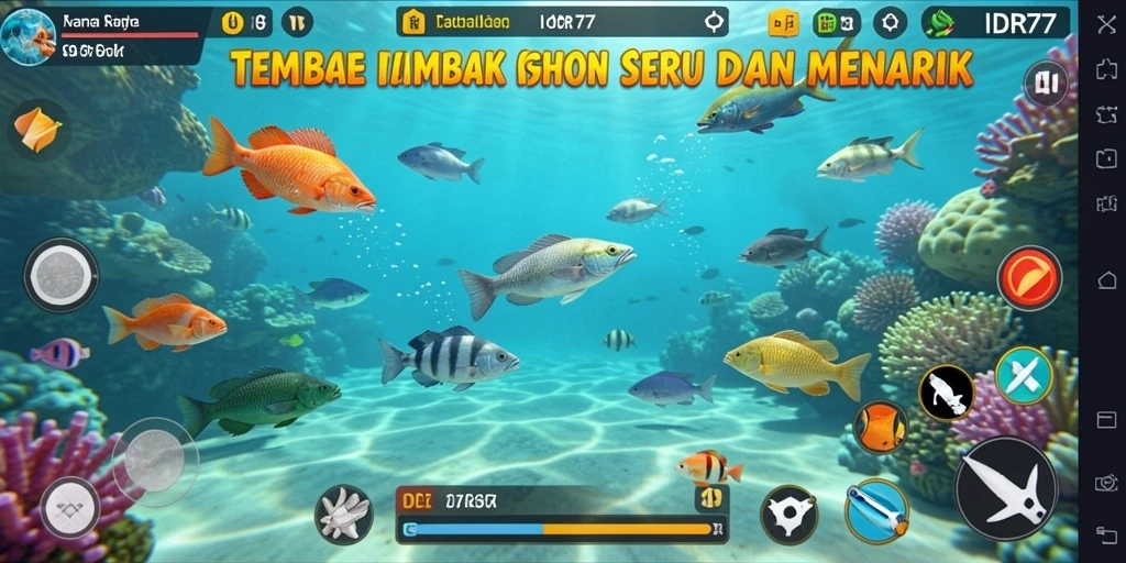 Tangkapan layar utama <strong>IDR77</strong> menunjukkan aksi seru saat menangkap ikan.