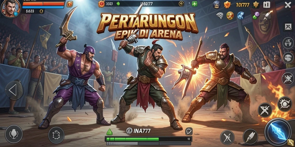 Tampilkan pertarungan seru dalam gameplay INA777.
