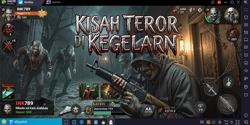 Tampilan gameplay mengerikan di INK789 dengan suasana mencekam.