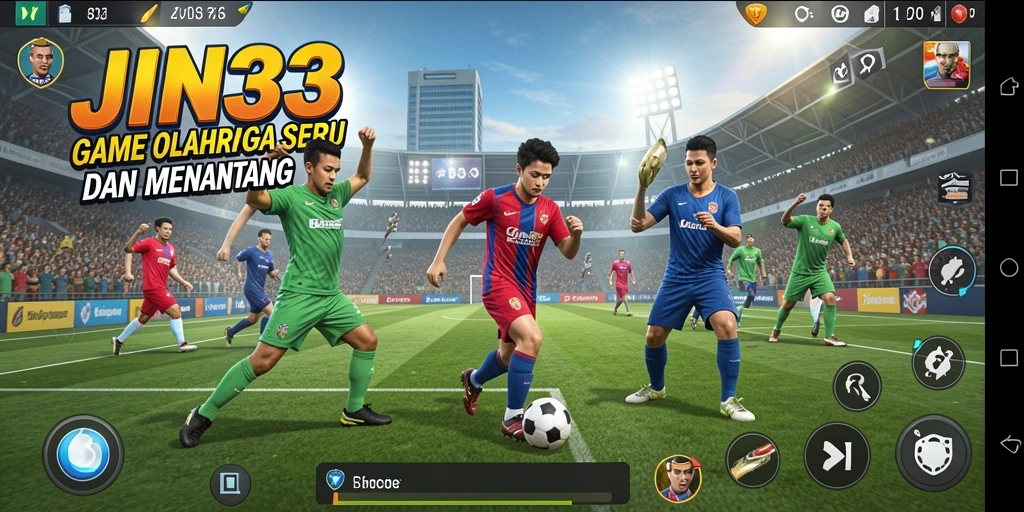Tampilan gameplay JIN33 yang menampilkan aksi olahraga mendebarkan.