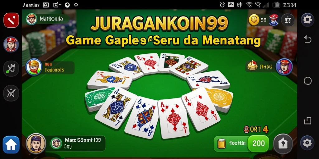 Tampilan gameplay seru saat bermain Gaple di JURAGANKOIN99.