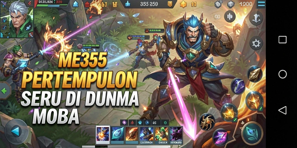 Tampilan gameplay seru di arena MOBA yang mendebarkan.