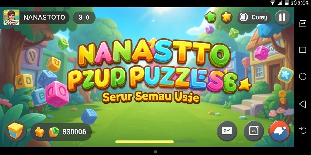 Tampilan screenshot gameplay NANASTOTO yang menampilkan suasana permainan puzzle.