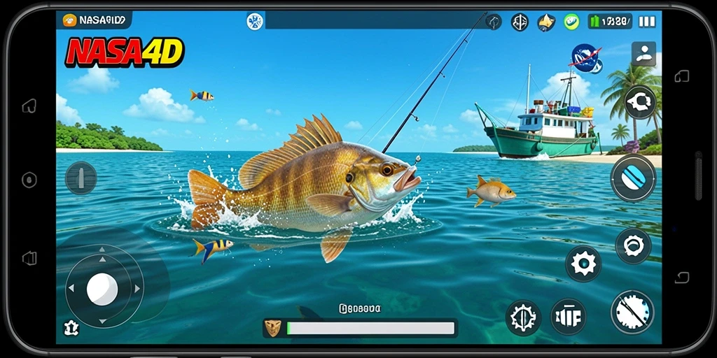 Tangkapan ikan yang spektakuler dalam gameplay NASA4D.