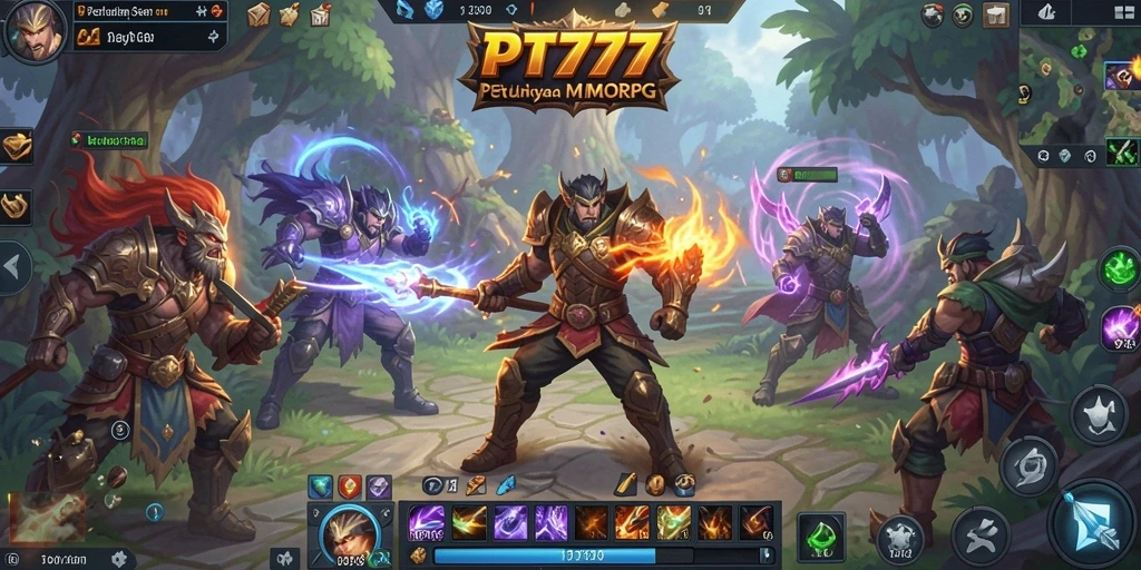 Screenshot PT777 menampilkan aksi mendebarkan dalam pertarungan MMORPG.