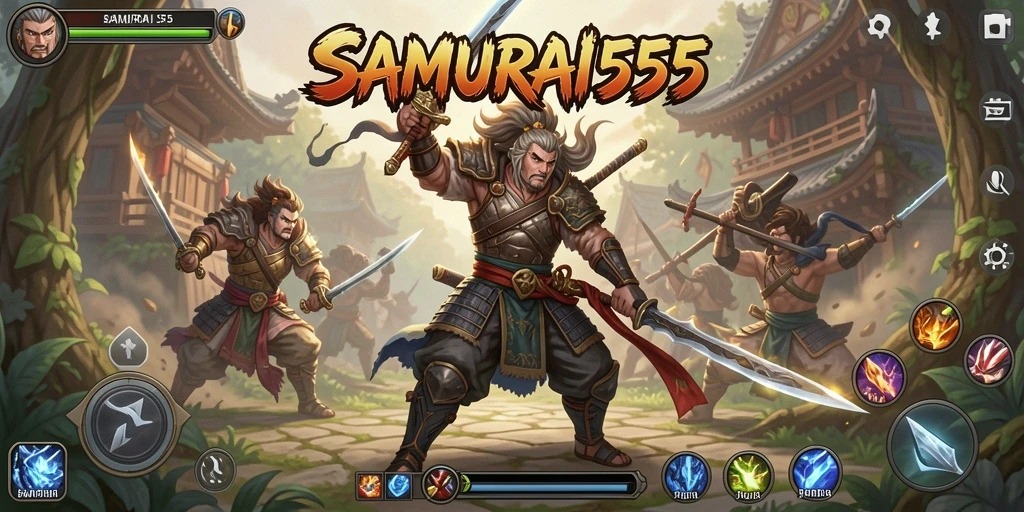 Tampilan gameplay menegangkan dari SAMURAI555.