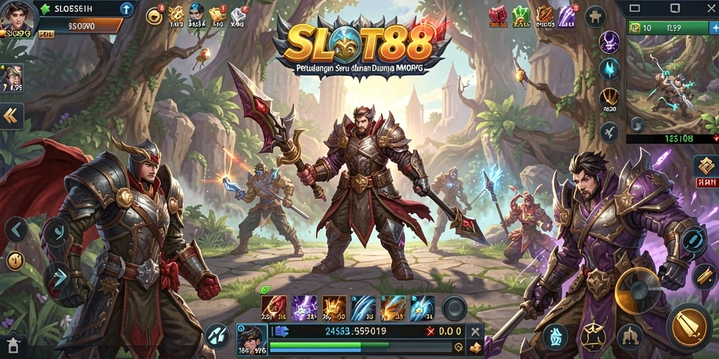 Tangkapan layar menampilkan pertempuran epik dalam game MMORPG.
