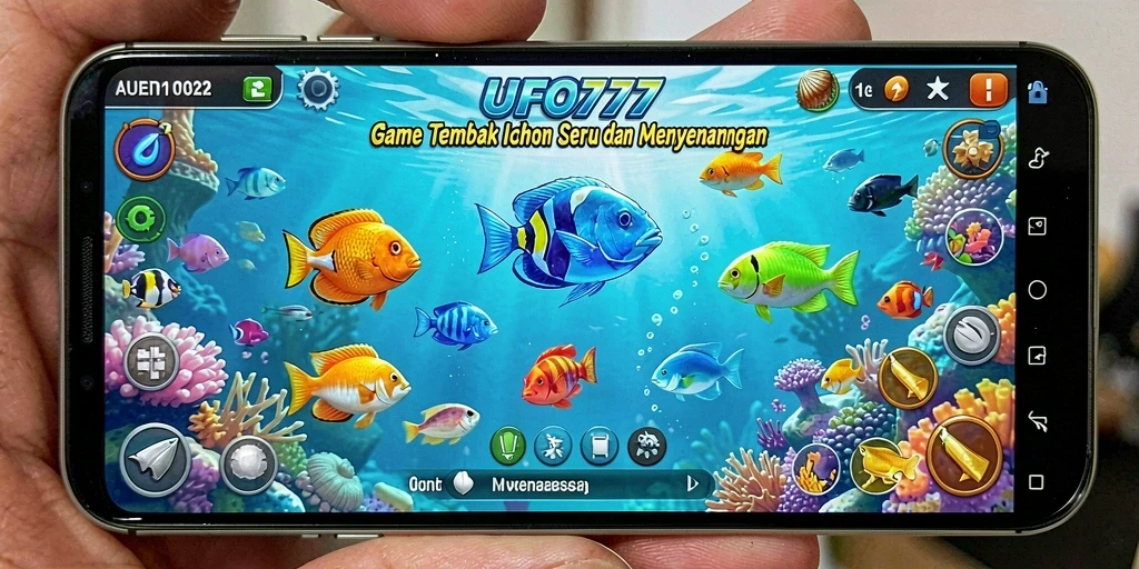 Tampilan gameplay seru dalam UFO777 saat menembak ikan.