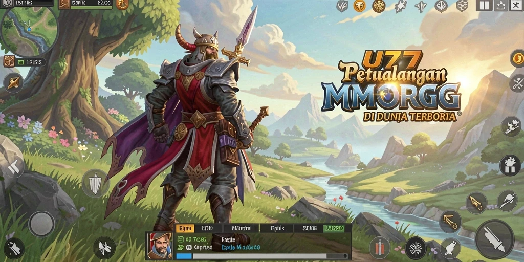 Tangkapan layar gameplay UT77 menampilkan pertempuran epik dalam MMORPG.