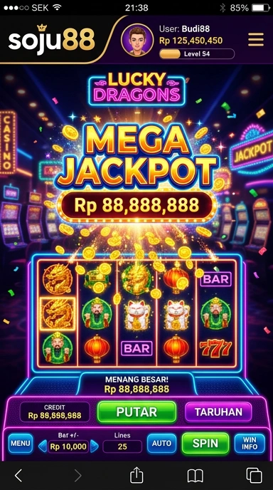 Tampilan antarmuka pengguna soju88 yang menarik dan sederhana.